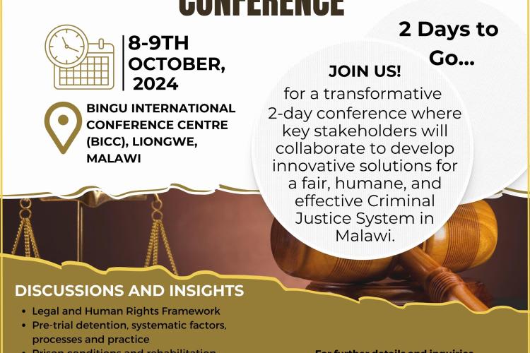 Poster with more information about the Criminal Justice System Reform Conference 