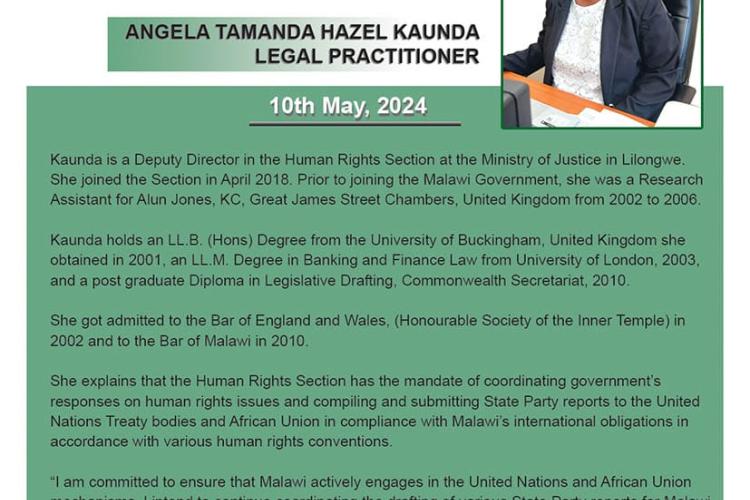 Angela Tamanda Hazel Kaunda, Legal Practitioner